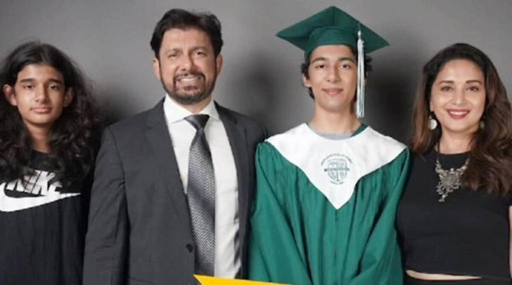 Madhuri Dixit and Dr Shriram Nene are overjoyed as their son Ryan successfully completes his high school education. The proud parents shared heartfelt pictures from the convocation ceremony, showcasing their happiness and love for their son. Take a look at the proud moments they captured on social media.