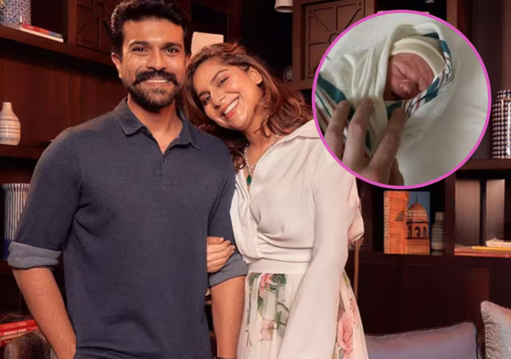 After the birth of their baby girl, Ram Charan and Upasana have been discharged from the hospital. The RRR star was spotted carrying their newborn in his arms as they left. Check out the first photo of the couple with their baby and learn more about the joyous occasion.