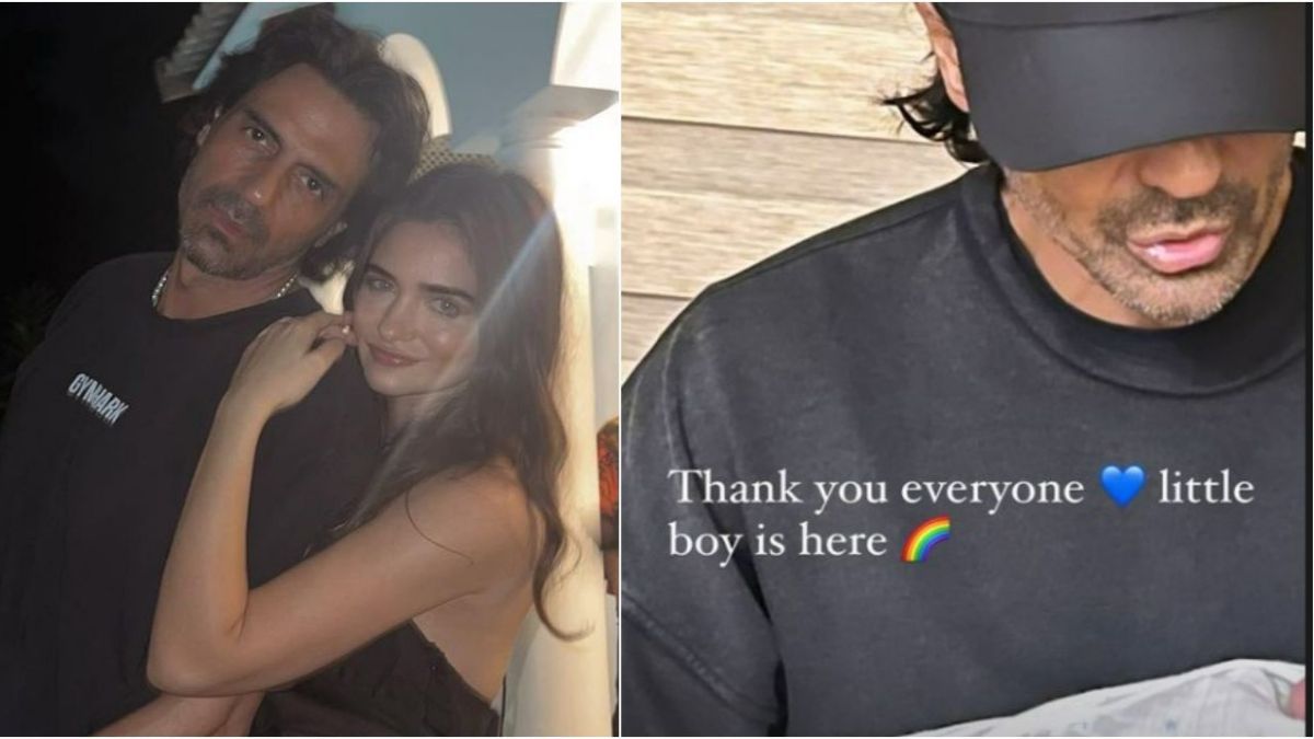 Arjun Rampal's girlfriend, Gabriella Demetriades, took to social media to share a tiny glimpse of their newborn son cuddling up with the actor. The couple welcomed their second baby boy on July 20, and Gabriella expressed her gratitude to well-wishers.