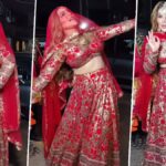 Rakhi Sawant, the entertainment queen, was recently seen at the airport dancing to the song 'What Jhumka?' in a green satin saree. However, her pallu kept falling, almost leading to a wardrobe malfunction. Netizens had their say, suggesting she use safety pins. Watch the video and read on for the full story!