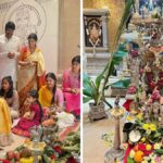 "Ram Charan, Upasana, and proud grandfather Chiranjeevi celebrated Ganesh Chaturthi 2023 with their daughter Klin Kaara Konidela, sharing heartwarming moments on social media."