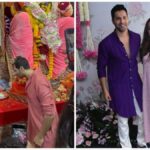 "Bollywood's beloved couple, Varun Dhawan and Natasha Dalal, join the Ganesh Chaturthi festivities at Arpita Khan's house in style."