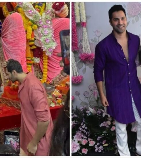 "Bollywood's beloved couple, Varun Dhawan and Natasha Dalal, join the Ganesh Chaturthi festivities at Arpita Khan's house in style."