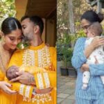 "Sonam Kapoor made a stylish appearance, flaunting her phone wallpaper with husband Anand Ahuja and son Vayu, catching everyone's eye."