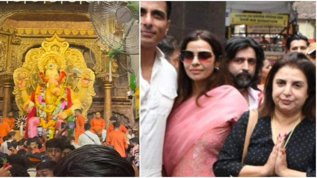 "Bollywood director Farah Khan recently visited Lalbaugcha Raja with Sonu Sood, and her response to a viral mobbing incident during the visit is making headlines."

