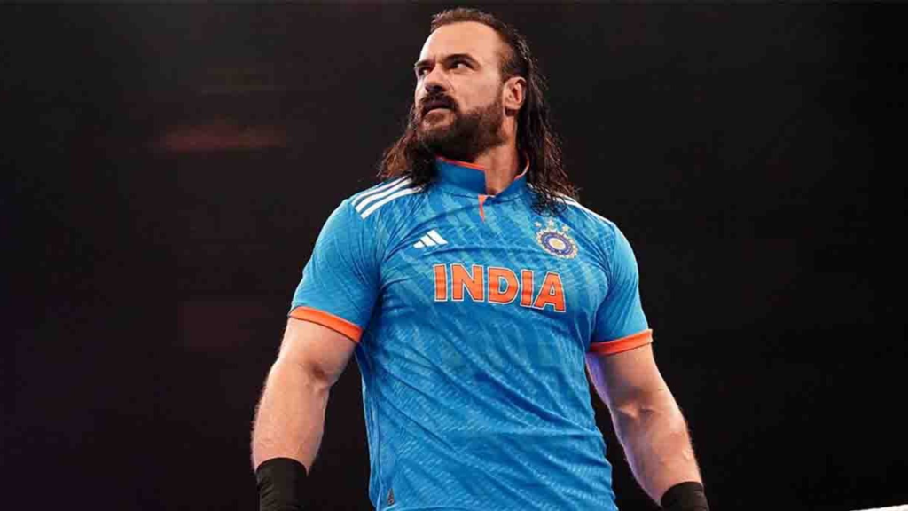 "WWE's Drew McIntyre's support for Team India ahead of ICC World Cup 2023 has ignited a fan frenzy. Discover the heartwarming gesture that won the hearts of cricket and wrestling enthusiasts."
