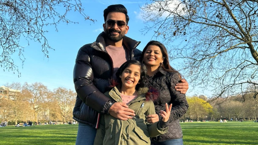 Prithviraj Sukumaran celebrates daughter Ally's 9th birthday with a touching note and family photo, expressing his love and admiration for her.