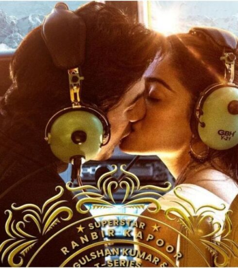 "Anil Kapoor unveils a new 'Animal' poster, showcasing Ranbir Kapoor and Rashmika Mandanna sharing a passionate kiss, along with the release date of the song 'Hua Main'."