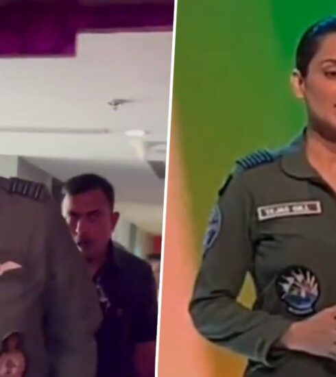 Actress Kangana Ranaut honors the Indian Airforce in a powerful moment ahead of her film 'Tejas' release.