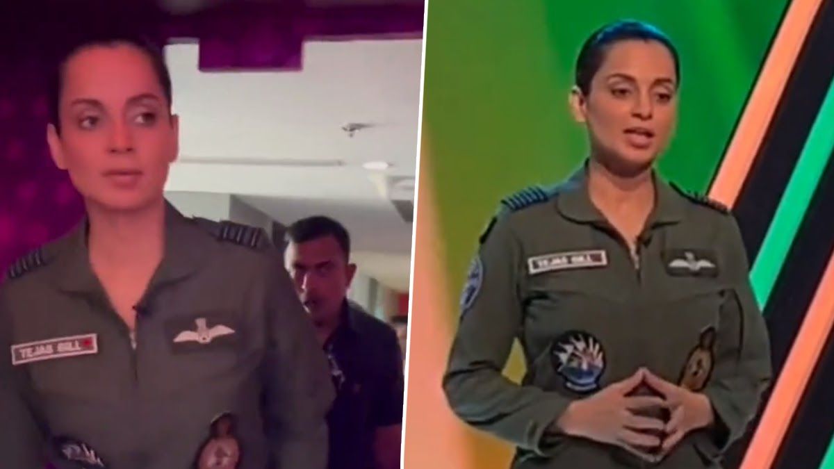 Actress Kangana Ranaut honors the Indian Airforce in a powerful moment ahead of her film 'Tejas' release.