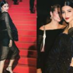 "Shruti Haasan's latest appearance in a dramatic black ensemble, including a sheer top and boots, captured in stunning Mumbai photos."
