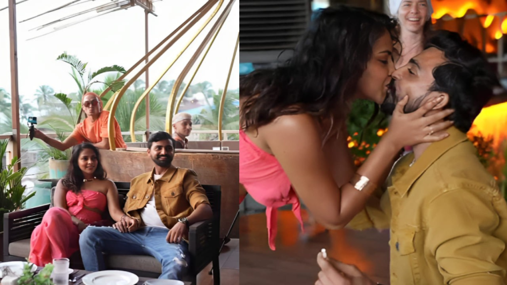 "Amala Paul's surprise engagement to her friend Jagat Desai is captured in a heartwarming proposal video, unveiling their unique love story."
