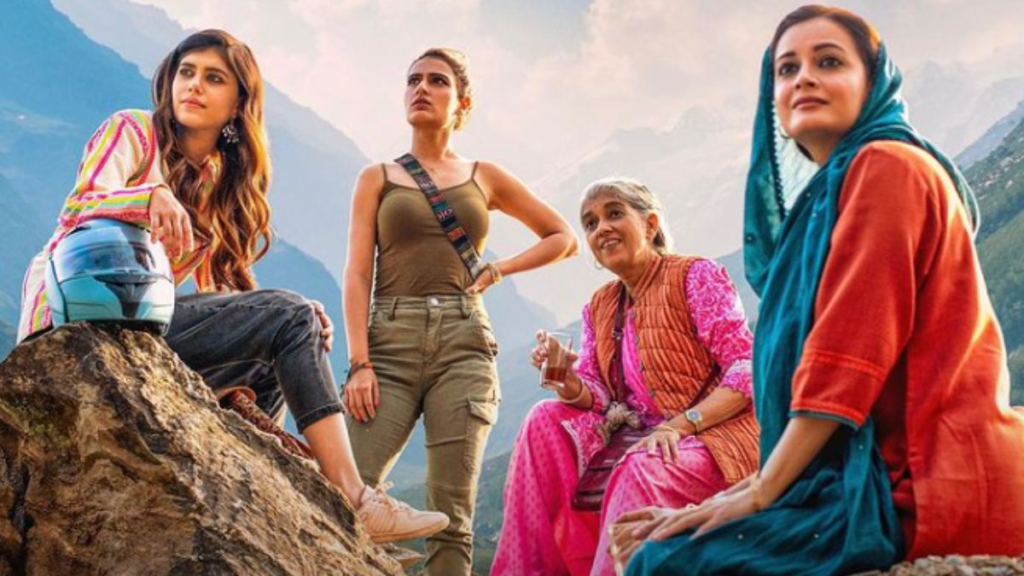 "The much-awaited 'Dhak Dhak' trailer featuring Dia Mirza, Fatima, Ratna Pathak Shah, and Sanjana Sanghi is finally here, showcasing their thrilling biking journey to Khardung La."