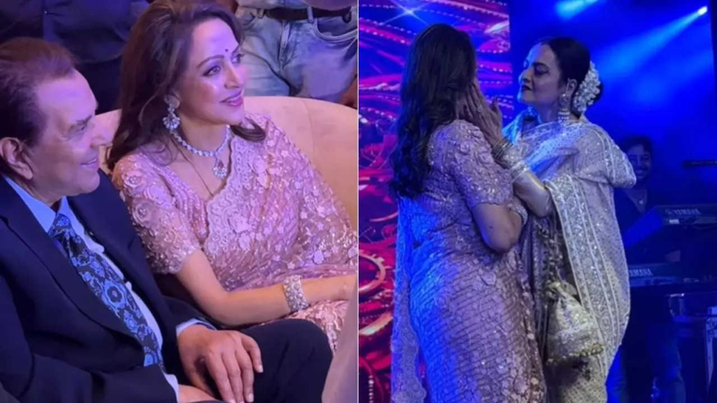 "Rekha and Hema Malini's mesmerizing dance to 'Kya Khoob Lagti Ho' at the Bollywood icon's 75th birthday bash leaves everyone awestruck."
