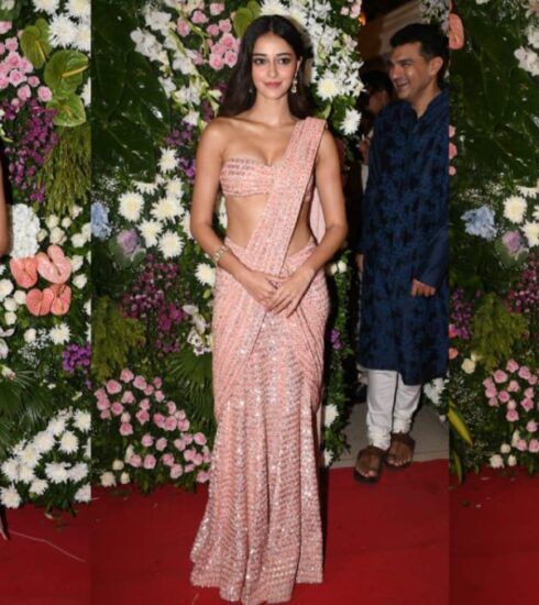 "Dive into Ananya Panday's fashion brilliance as she graces Diwali in a breathtaking Rs. 3.8 lakh pink saree. Sequins, sparkle, and style merge in this unforgettable ensemble!"