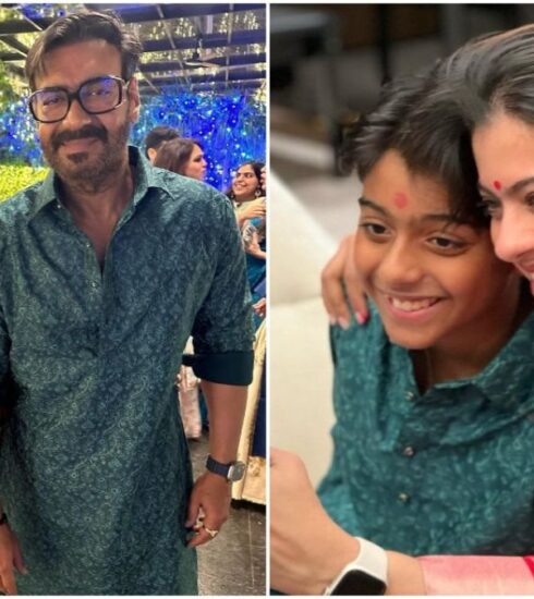 "Explore the joyous Diwali celebration of Bollywood's Kajol, filled with family warmth, vibrant music, and coordinated outfits with husband Ajay Devgn and son Yug."