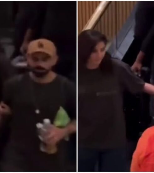 "Witness the heartwarming moment as Virat Kohli helps Anushka Sharma down stairs, showcasing love and care after the India vs New Zealand World Cup semi-final exit."