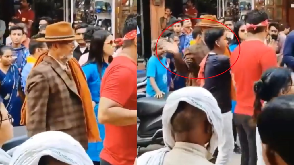 "Actor Nana Patekar creates a stir as he slaps a fan interrupting his Varanasi film shoot. Internet reacts to the viral video of the incident during 'Journey' shooting."
