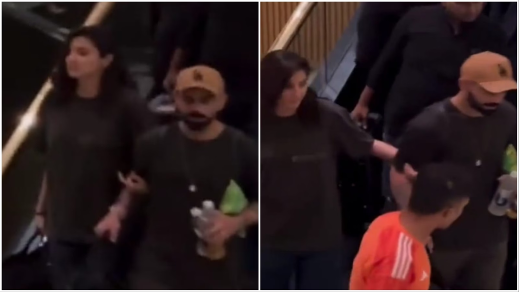  "Witness the heartwarming moment as Virat Kohli helps Anushka Sharma down stairs, showcasing love and care after the India vs New Zealand World Cup semi-final exit."
