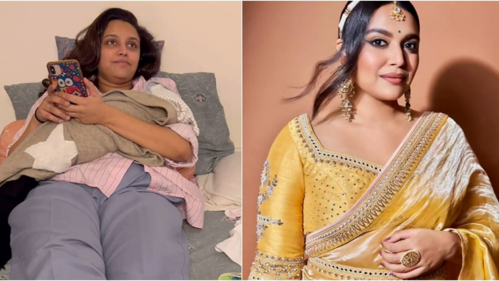 "New mom Swara Bhasker reflects on her Diwali FOMO in a humorous Instagram reel, sharing her past festivities and post-partum life."
