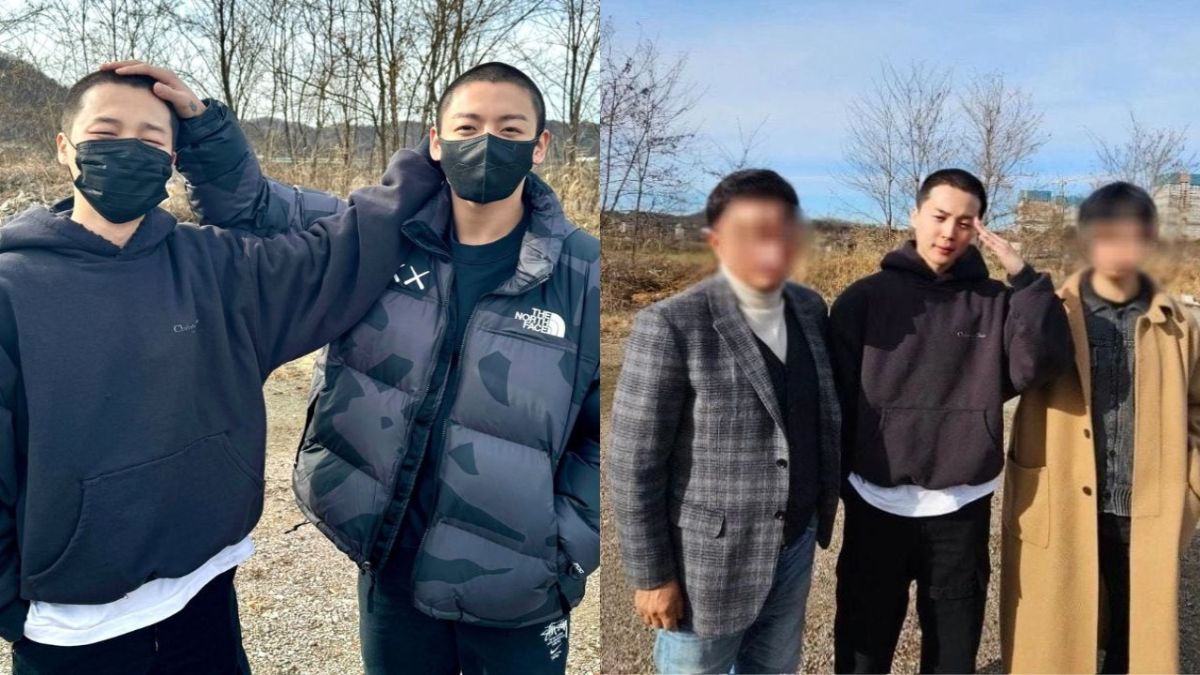 "Emotional photos shared by BTS Jimin's father as his son embarks on military service. Multilingual gratitude to ARMYs for unwavering support. BTS enlistment updates."