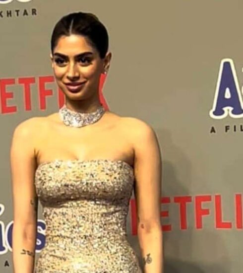 "Khushi Kapoor turns heads in a dazzling gold gown, a poignant nod to her late mother's legacy. Dive into the glamour of The Archies screening ensemble."