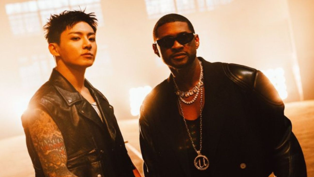 "Usher's latest photo with BTS' Jungkook sparks excitement as fans speculate on a potential music video for the Standing Next To You remix. Read for details."
