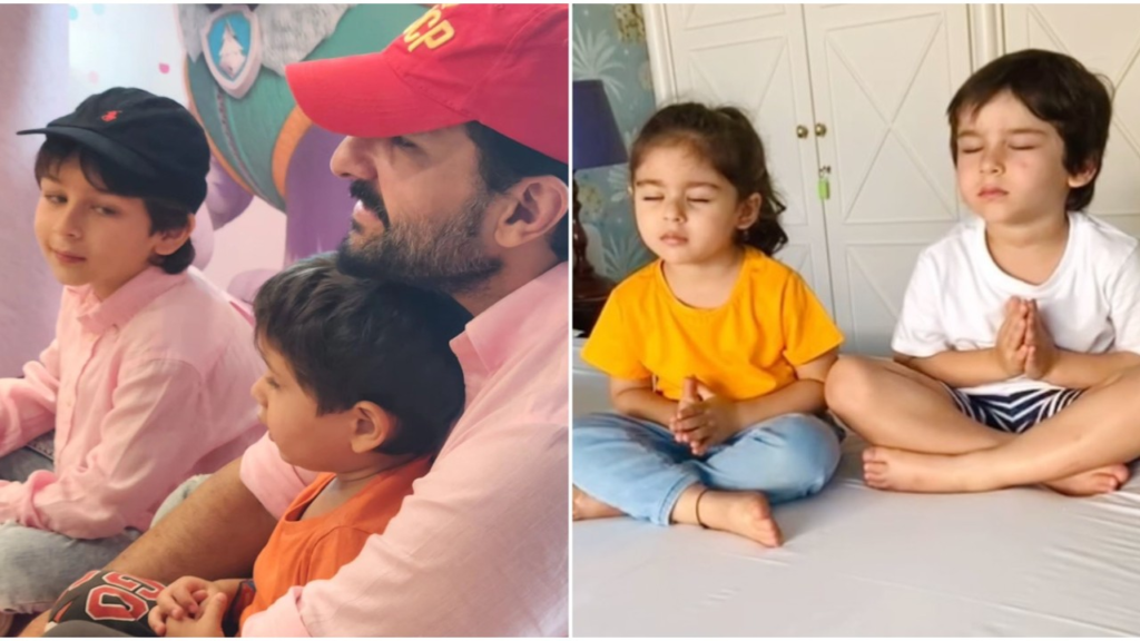 "Join the celebration of Taimur Ali Khan's seventh birthday with adorable moments captured in an unseen video of prayer with sister Inaaya and delightful pictures of twinning with dad Saif Ali Khan. Aunts Soha Ali Khan and Saba Pataudi share warm wishes, making this day truly special for the Bollywood star kid."
