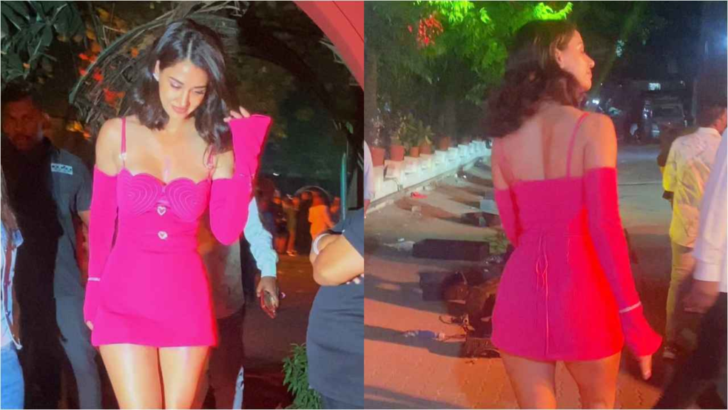 "Discover the elegance of Disha Patani's candy-pink mini-dress that captivated hearts. A fashion icon's statement, redefining allure and sophistication."
