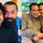 "Bobby Deol's latest Instagram post featuring a warm hug with father Dharmendra melts hearts. Sunny Deol and Esha Deol react with love and red-heart emojis."