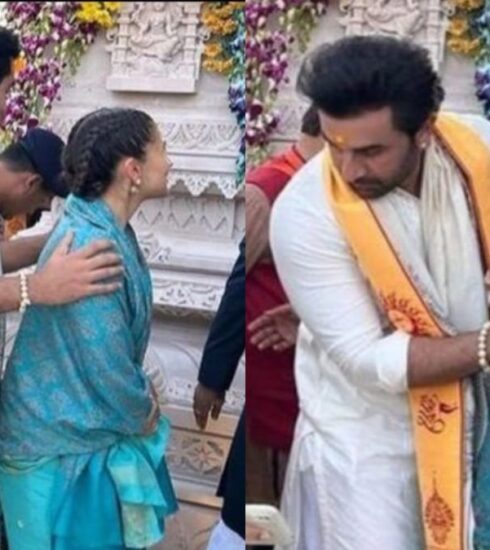 "Experience the charm as Ranbir Kapoor embraces his protective side at the Ram Temple, leaving fans awestruck. Alia Bhatt's luck shines through in these exclusive snapshots capturing the couple's heartwarming moments."