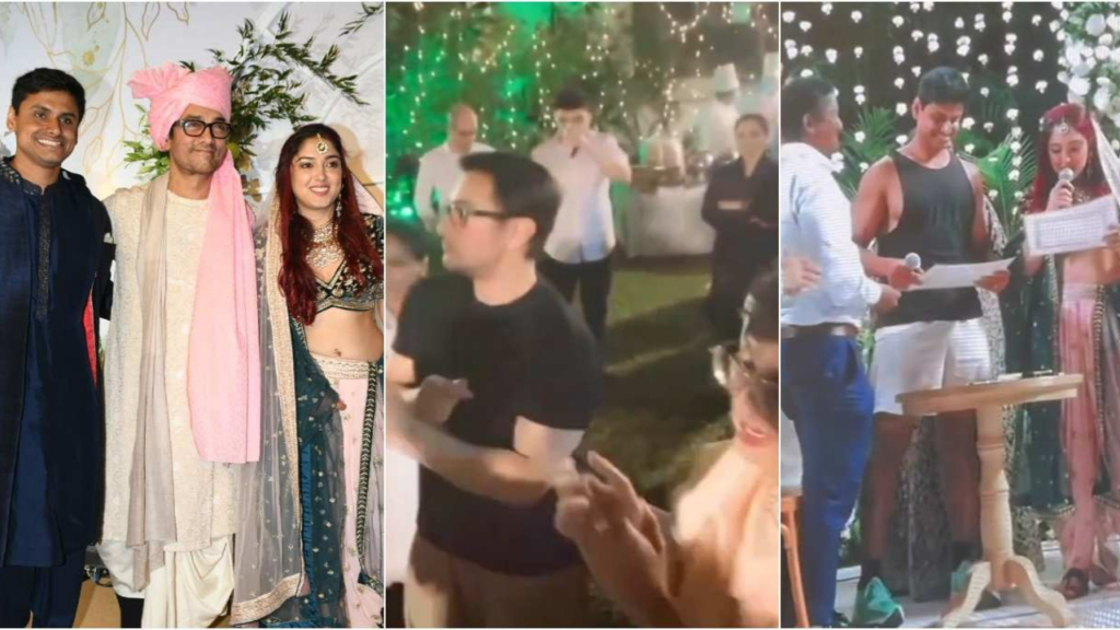 "Witness the joy at Ira Khan-Nupur Shikhare wedding with exclusive unseen videos. Aamir Khan and Kiran Rao celebrate the couple's special day."