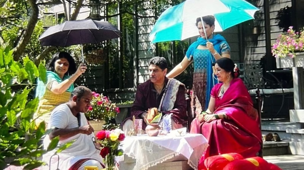 "Take a journey back in time as Neena Gupta shares a captivating throwback picture from her simple and elegant wedding with Vivek Mehra, featuring the radiant presence of Masaba Gupta. An absolute gold moment that defines timeless beauty."