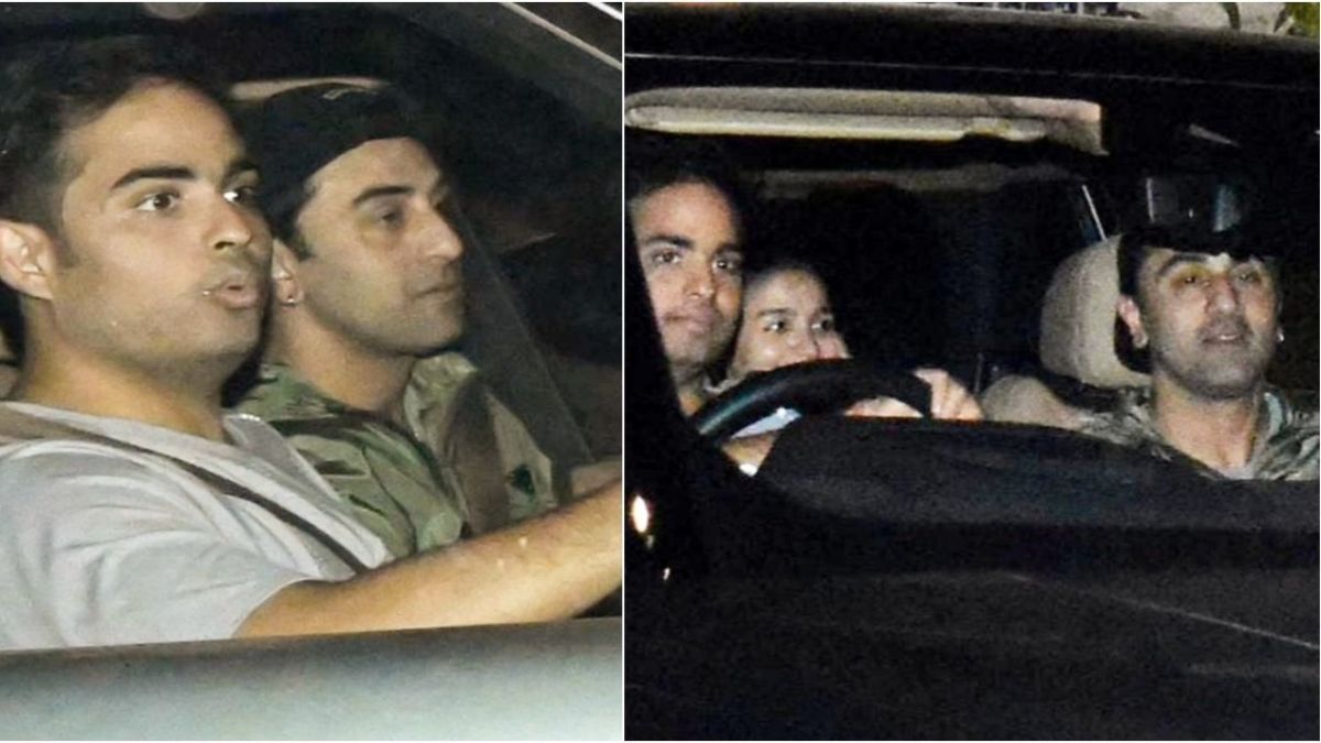 "Step into the glittering world of Bollywood as Ranbir Kapoor and Alia Bhatt share a stylish evening with business magnates Akash Ambani and Shloka Mehta. A perfect blend of fashion, friendship, and high-profile camaraderie unfolds in the heart of the city."