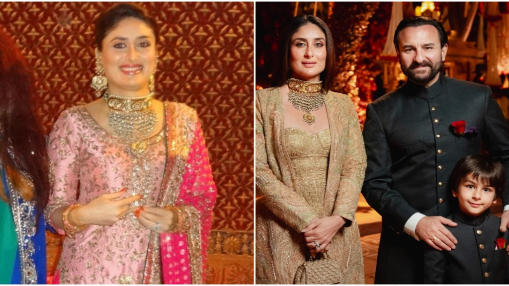 "Dive into the glamour of Bollywood royalty as Kareena Kapoor steals the spotlight at Anant Ambani and Radhika Merchant's Hastakshar ceremony, effortlessly donning the same enchanting jewelry that once graced her wedding reception. A tale of elegance, tradition, and star-studded celebrations."
