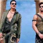 Bollywood icons Akshay Kumar and Tiger Shroff bring festive fervor to a theater, engaging with fans and spreading Eid greetings, creating cherished moments of celebration and unity.
