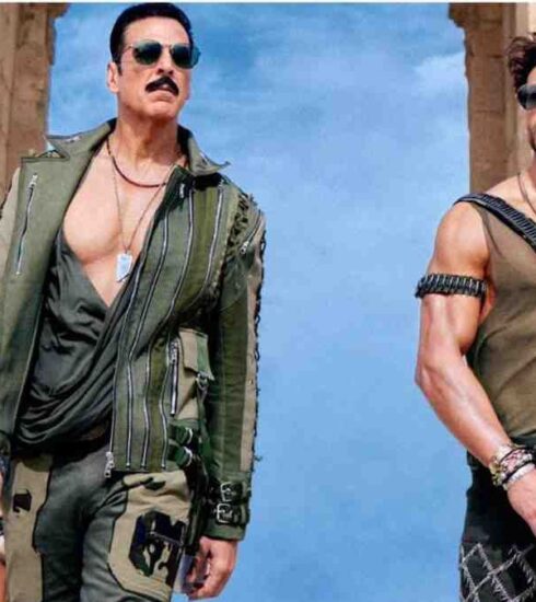 Bollywood icons Akshay Kumar and Tiger Shroff bring festive fervor to a theater, engaging with fans and spreading Eid greetings, creating cherished moments of celebration and unity.