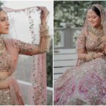 Take a glimpse into the fairytale wedding of actress Arushi Sharma and Vaibhav Vishant as she adorns a stunning pink lehenga, captivating hearts with her bridal charm.