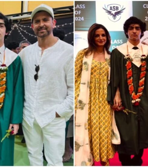 Hrithik Roshan's joy radiates as he reunites with ex-wife Sussane Khan and son Hrehaan to celebrate Hrehaan's graduation. Watch the heartwarming moment unfold.