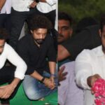 Jr NTR and Kalyan Ram were visibly emotional as they sat on the ground, paying homage to their legendary grandfather, NTR, on his 101st birth anniversary. Watch the touching moments unfold.