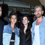 "Step into the glamorous world of Bollywood as Hrithik Roshan-Saba Azad & Farhan Akhtar-Shibani Dandekar grace a double date night, evoking memories of ZNMD camaraderie."