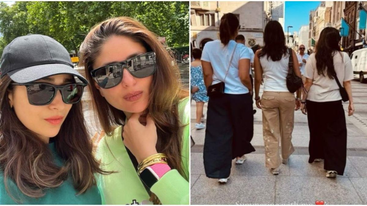 Karisma Kapoor shares a delightful summer stroll with her sister Kareena Kapoor and daughter Samaira. The family’s vacation photo captures their joyful moment together.