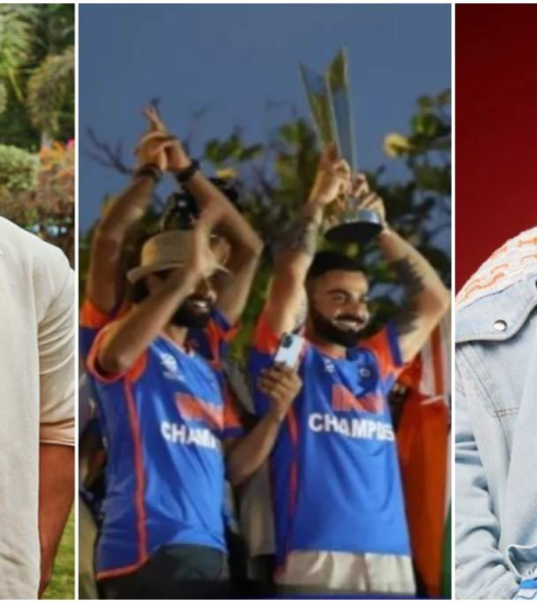 "Bollywood's Vicky Kaushal, Ayushmann Khurrana join in celebrating Team India's T20 World Cup victory with a spirited 'welcome home, champions' after their victory parade."