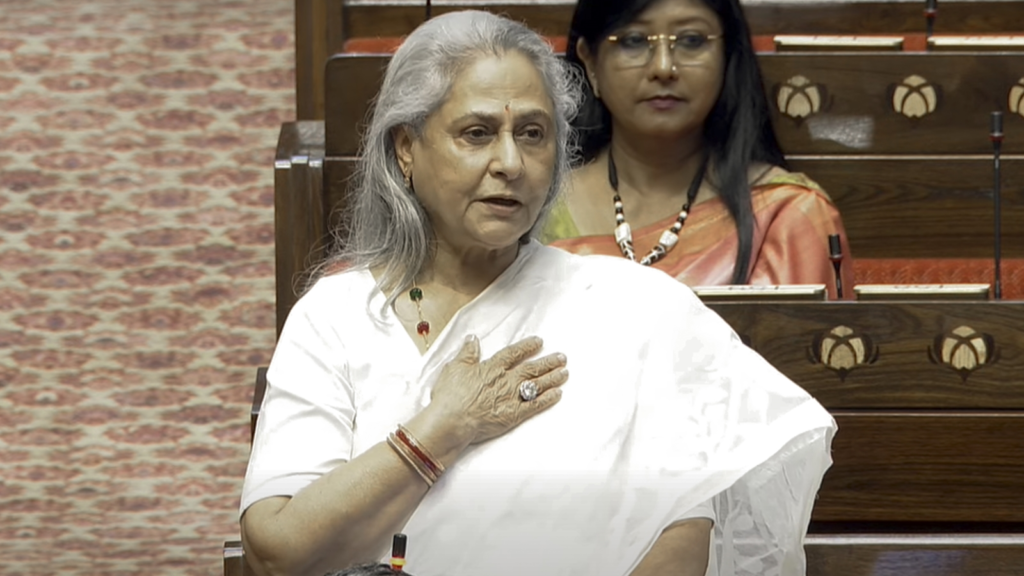 In a recent Rajya Sabha session, Jaya Bachchan voiced her objection to being referred to by her husband Amitabh Bachchan’s name, stressing her own identity and respect.






