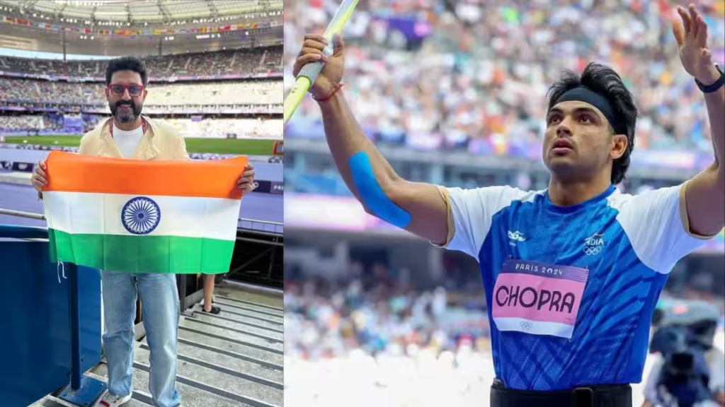 In a touching moment captured on video, Abhishek Bachchan warmly embraces Neeraj Chopra following his groundbreaking Silver medal victory at the Paris Olympics 2024. Watch the heartwarming scene that has gone viral.





