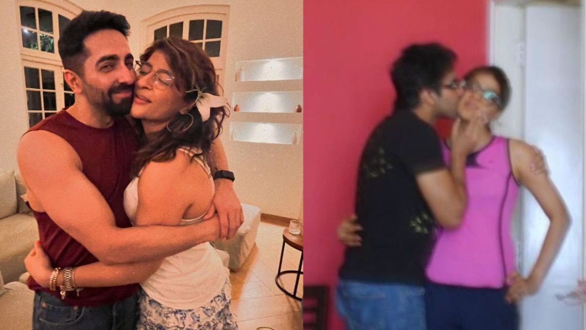 "Tahira Kashyap shares a touching 'then and now' photo with husband Ayushmann Khurrana, celebrating her birthday with a sweet message and a kiss."