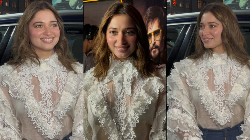 "Tamannaah Bhatia continues to turn heads with her impeccable fashion choices. The actress recently wowed fans by sporting a Rs 2 lakh sheer top, further establishing herself as a true fashion icon in the industry."






