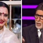 On The Great Indian Kapil Show 2, Rekha expresses her admiration for Amitabh Bachchan and his iconic quiz show, Kaun Banega Crorepati, saying, "Mujhse puchiye na…"